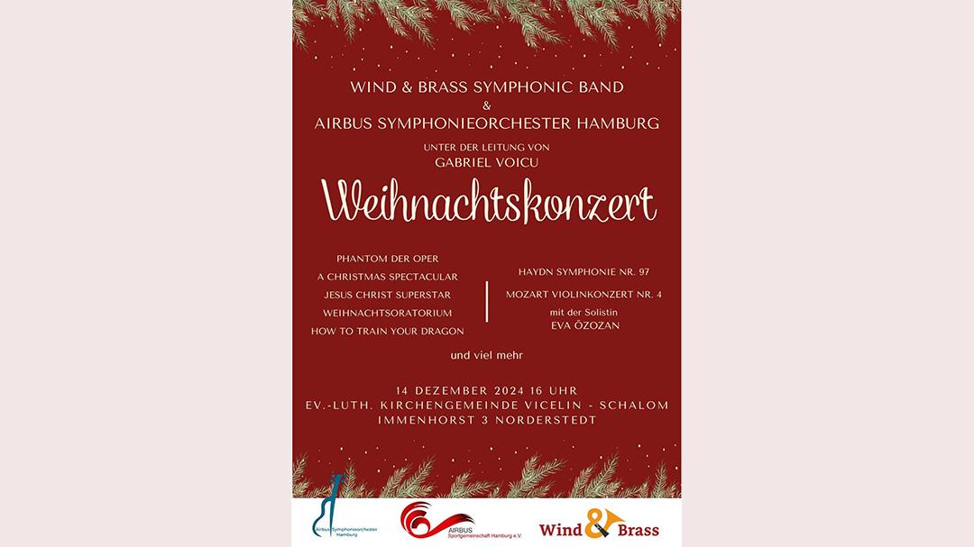 Weihnachtskonzert des Wind & Brass Hamburg e.V. mit dem Airbus Sinfonieorchester Hamburg