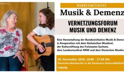 Vernetzungsforum Musik und Demenz / 20. November 2026 in Leipzig
