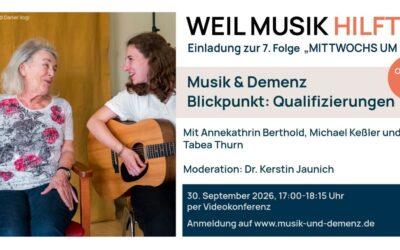 Musik & Demenz Online-Symposium „Mittwochs um 5“